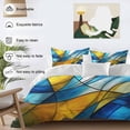 Abstract Art Duvet Cover Set California King Size, Blue Yellow Gradient ...