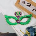 thumbnail image 2 of Women Mardi Gras Sequin Mask Costume Shining Fleur De Lis Lace-Up Mask Masquerade Venetian Carnival Mask for Party Decorations 1 PC Multicolor One Size, 2 of 4