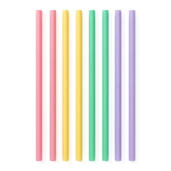 REGALWOVEN 8 Pcs Reusable Straws, Silicone Regular Straws , Drinking Straws for 40 oz Tumbler, Dishwasher Straws Color A