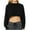 Black, variant on Fznquz Cropped Sweatshirts for Women Trendy Yellow Crewneck Fashion Oversized Long Sleeve Plain Fall Fashion