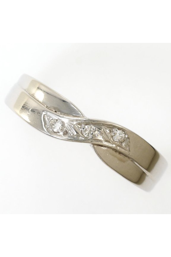 Pre-Owned Pm900 Platinum Ring, 1 Diamond (0.03ct), Total Weight 2.7g, Jewelry