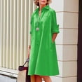 thumbnail image 2 of Vestido camisero largo con solapa y botones para mujer - Informal, color liso, primavera-verano, largo midi, 2 of 6