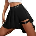 thumbnail image 7 of Weiqiqre Womens Skirt High Waist Pleated Button Skort Asymmetrical Skirt Shorts, 7 of 7