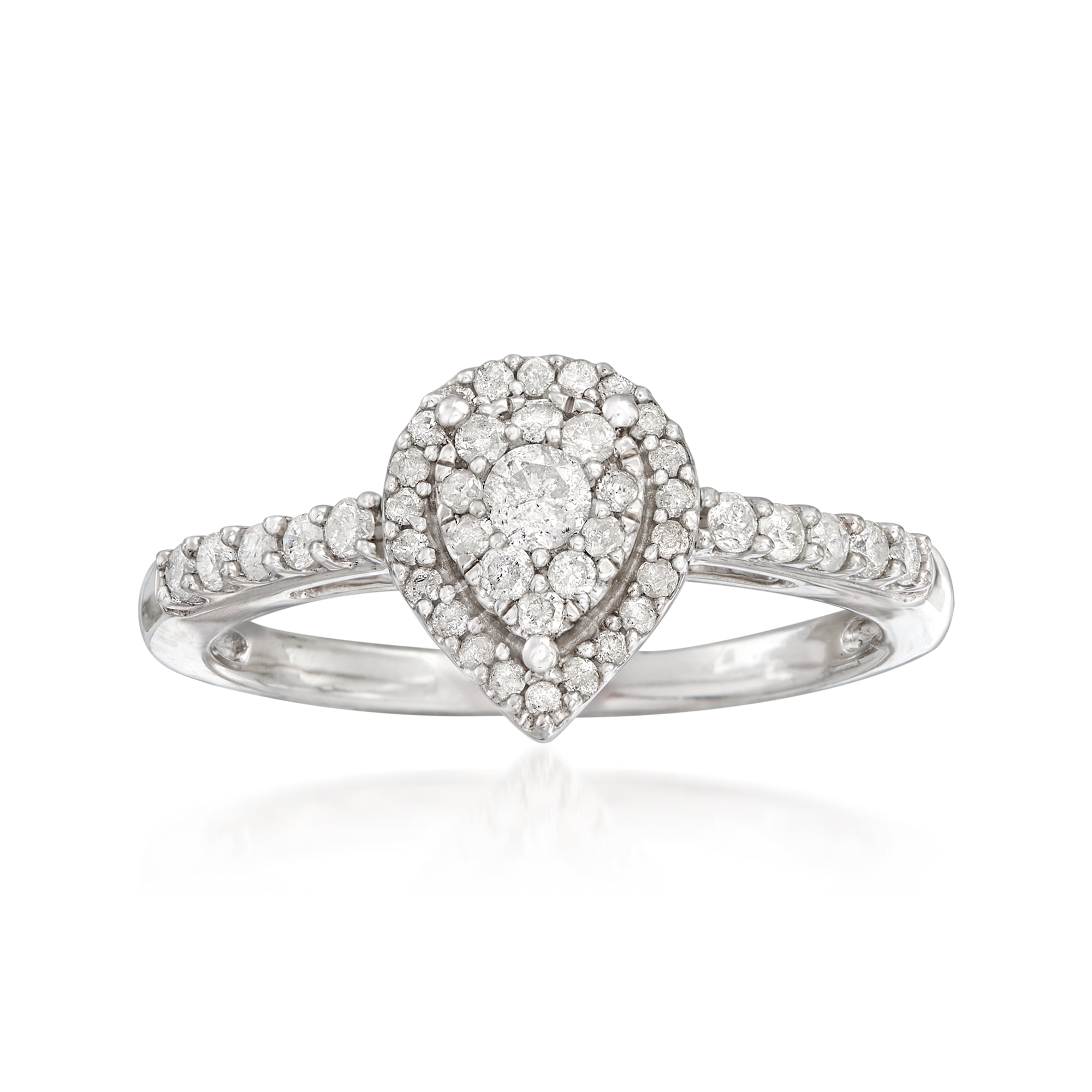 Ross-Simons 0.40 ct. t.w. Diamond Pear-Shaped Cluster Ring in 