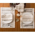 thumbnail image 5 of CC Home Furnishings Set of 6 White Chambray and Brown French Stripe Rectangular Placemats 19" x 13", 5 of 5