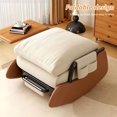 thumbnail image 6 of XUEGW Upholstered Glider Rocking Chair for Nursery, Soft Corduroy Accent Chair with Side Pocket & Adjustable High Backrest, Rocker with Footrest for Living Room Bedroom, Beige, 6 of 6