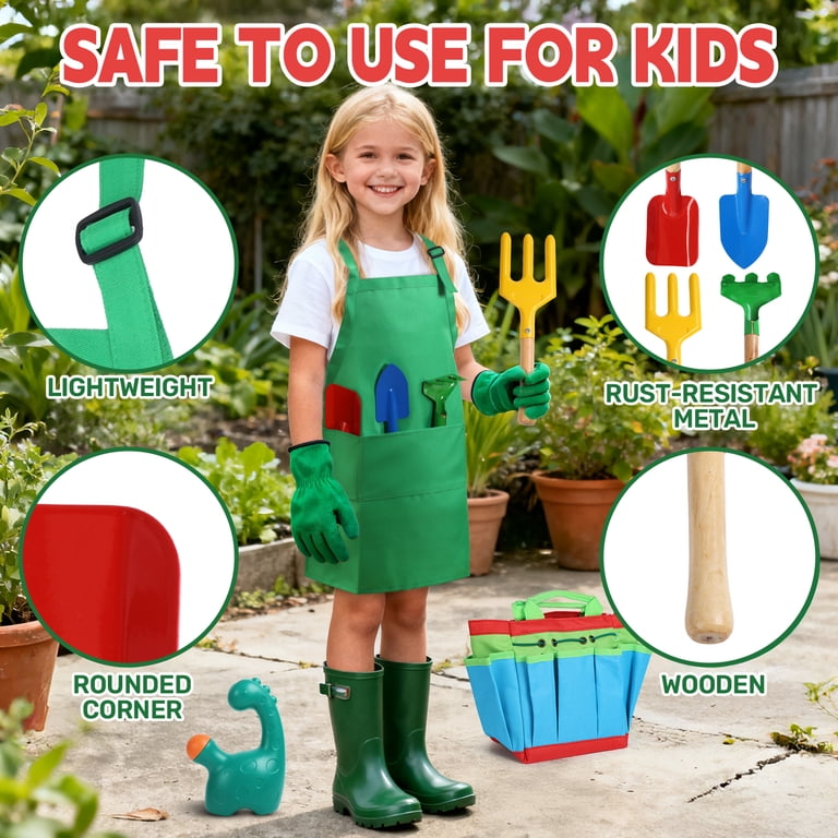 JoyStone Kids Gardening Set, Dinosaur Watering Can 19 Pieces photo 6