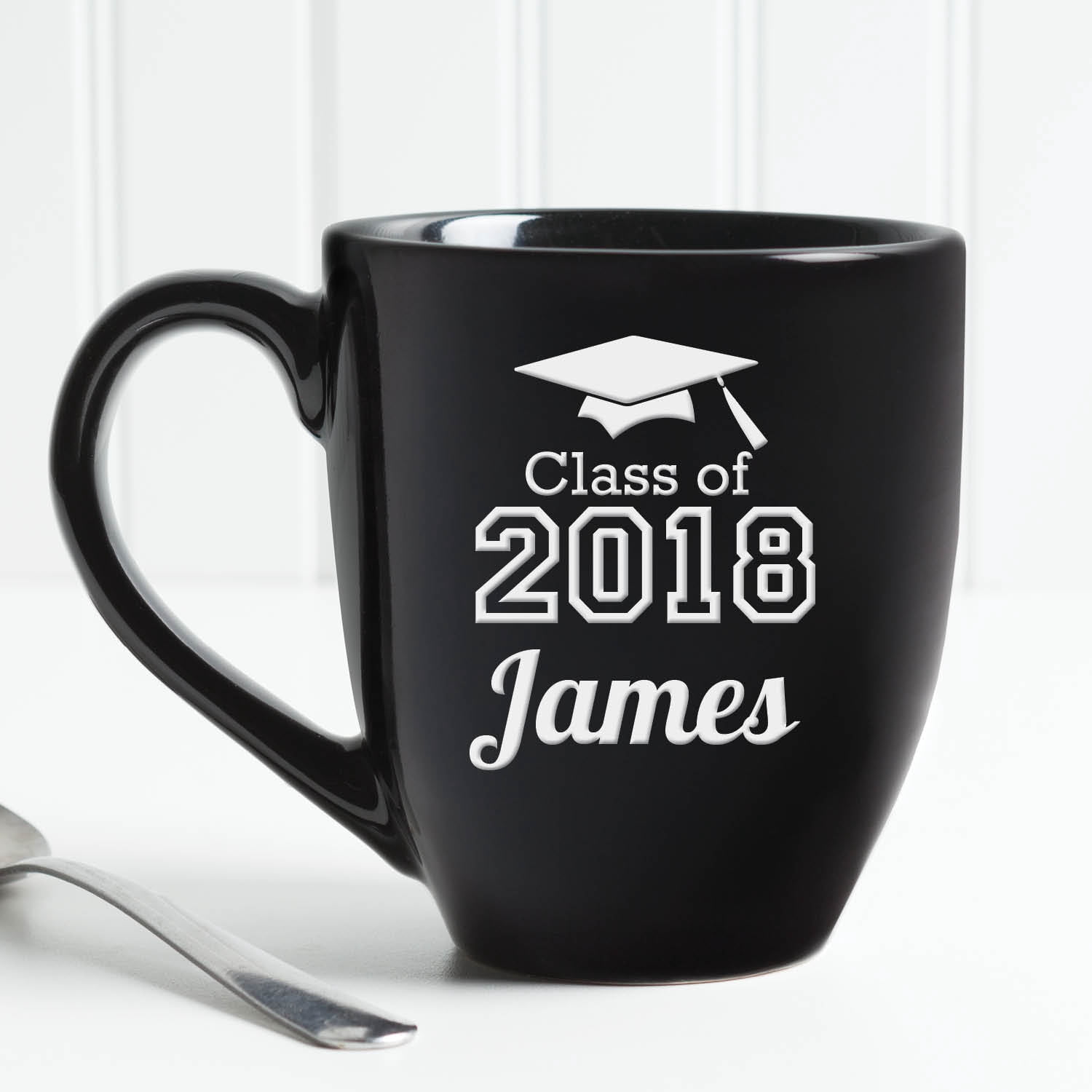 Personalized Graduation Coffee Mug - Black 14.5 oz Bistro