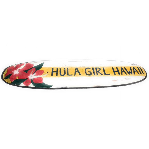 Hula Girl Hawaii Surf Sign 40" - Rustic Surfing Decor | #bds12057100