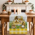 thumbnail image 2 of Table Runner 70 Inches Long for Kitchen Dining, Yellow Sunflower Dresser Scarf Farmhouse, Dining Table Decorations for Wedding/Parties, Gnomes Truck Plaid Farmhouse Wooden 13 x 70 In, 2 of 8