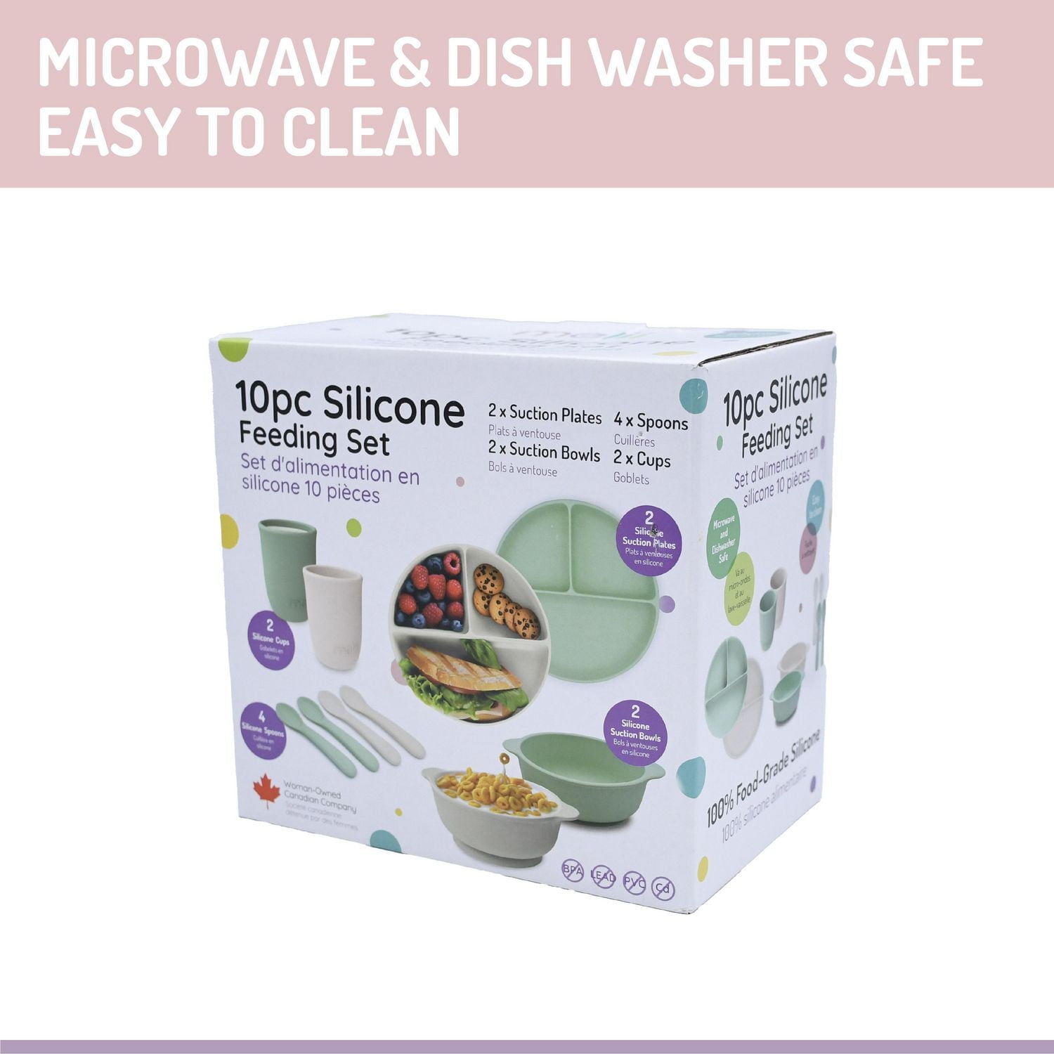 Ensemble de Repas 100 % Silicone – 10 Pièces Ensemble de repas