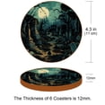 thumbnail image 3 of Cemetery 6PCS Round Microfiber Leather Car Coasters, 11x11 cm/4.3x4.3 in, Set of Cup Holders for Car, Absorbent Drink Coasters for Car, Car Accessories, 3 of 6