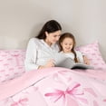 thumbnail image 5 of Erosebridal Cute Pink Bowknot 7 Pieces Bedding Comforter Set For Kids,Girls Bowknot Letter E Initial Monogram Full Bedding Set,Pink Reversible, 5 of 7