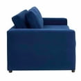 thumbnail image 3 of Sofa Couch, Blue Navy, Velvet, Living Kitchen Cafe Bistro Hospitality Restaurant, Modern Contemporary Boutique HB34507, 3 of 8