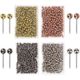 thumbnail image 2 of 1000 Pieces Map Tacks Color Metal Map Push Pins for World&nbsp;Map, Cork Board,Fabric Marking,1/8 inch Metallic Round Head with Stainless Steel Point,4 Colors, 2 of 5