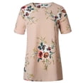 thumbnail image 2 of Qarigey DYMADE - Camiseta de manga corta estampada para mujer, blusa casual de verano Prendas para la parte del cuerpo Albaricoque 3XL, 2 of 5