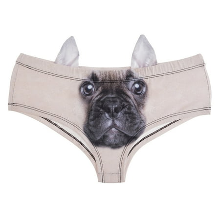 

Cathalem Cotton Underwear for Women Women s Flirty Funny 3D Printed Animal Tail Underwears Briefs Ruffled Panties Women Underpants Khaki Small