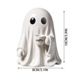 thumbnail image 3 of Halloween Ghost Holding Coffee Cup Figurine, Cute Funny Ghost Coffee Bar Resin Ornament, For Home Coffee Nook Tabletop Centerpieces Indoor Shelf Halloween Party Supplies,B, 3 of 8