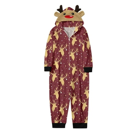 

Kids Christmas Family Hooded Kids Christmas Jumpsuit Set HIBANIL