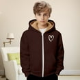 thumbnail image 5 of Coerni Boys Girls Cute Heart Hoodies Zip Up Fleece Lined Sweatshirt Hooded Cozy Preppy Sweater Teen Classic Long Sleeve Clothes, 5 of 7