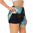 thumbnail image 3 of Lsque Whimsical Cartoon Cow Printed Women's Running Shorts with Liner Pockets,Elastic Quick Dry Workout Athletic Gym Yoga Shorts,Womens High Waist Shorts-XX-Large, 3 of 9