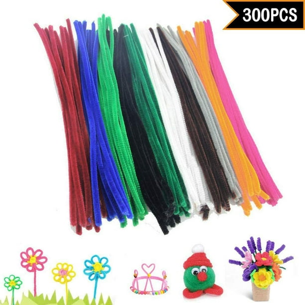 200 Pieces (Black and White) Pipe Cleaners Chenille Stem 6 Mm X 12 Inch  Safe and Humanized Design for DIY Art Craft Decorations