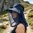 thumbnail image 4 of Cadancy Sun Hat Wide Brim Fishing Cap with Solar Fan Mesh Face Shield Neck Flap Outdoor UV Protection Summer Gardening Hiking Camping Breathable Cooling Shade Cover, 4 of 6