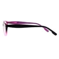 thumbnail image 3 of Womens Rhinestone Narrow Oval Plastic Cat Eye Reading Glasses Black Pink +1.0, 3 of 3