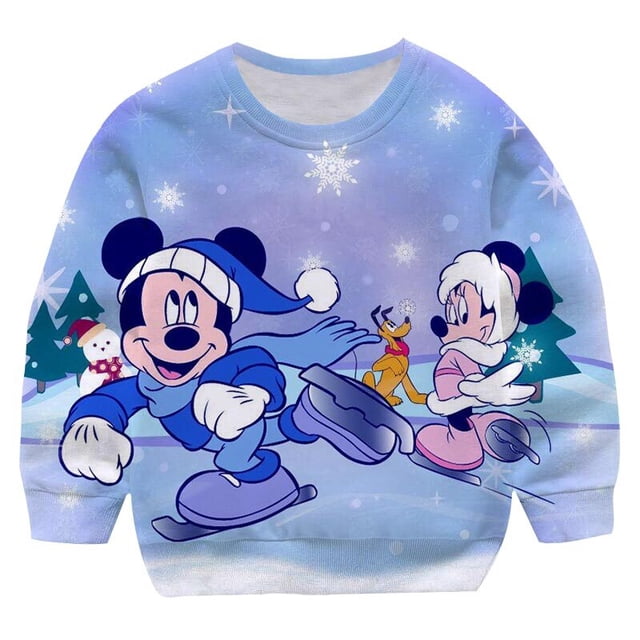 Bebé niñas niños encantador Mickey Mouse Minnie manga larga cuello redondo sudaderas niño dibujos animados sudaderas Otoño Invierno bebé Outfit3T Gao Jinjia LED