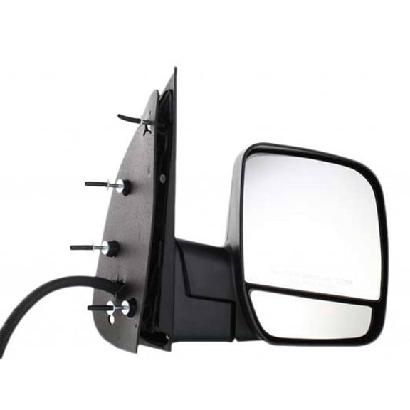 For Ford E-150 2003-2008 Door Mirror Passenger Side | Black Textured | Power Folding Non-Heated with Dual Glass & Puddle Lamp | FO1321276 | 2C2Z17682BAB