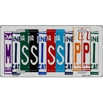 MISSISSIPPI BRUSHED NOVELTY LICENSE PLATE TAG - Aluminum ( 12 inch x 6 inch )
