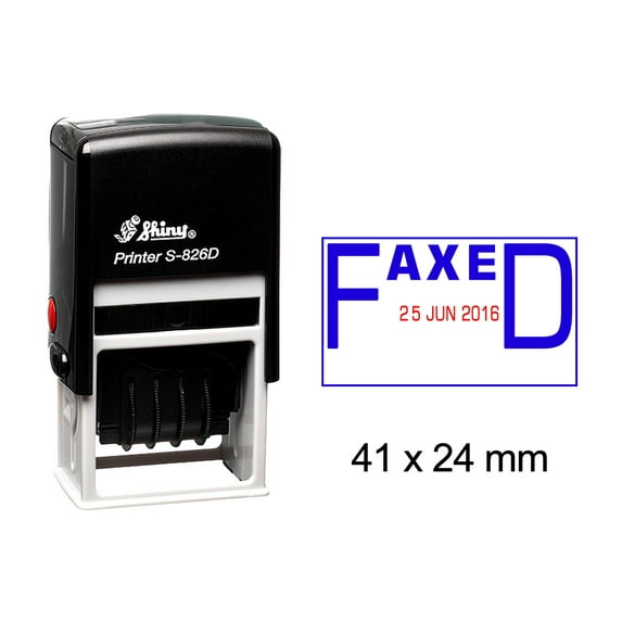 Self Inking Shiny Date Stamp With Faxed Text Ofiice Stationery Rubber Stamper S-826D