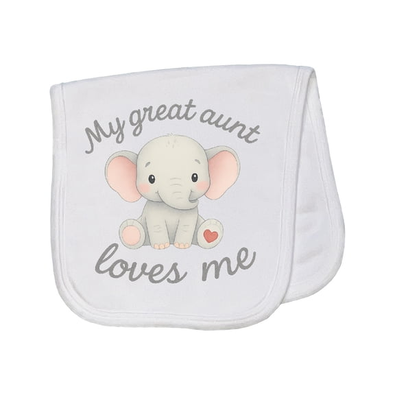 Inktastic My Great Aunt Loves Me Elephant Baby Burp Cloth