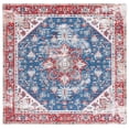 thumbnail image 3 of SAFAVIEH Tucson Jayla Oriental Machine Washable Area Rug, Blue/Red, 6'6" x 6'6" Square, 3 of 19