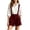 Wine-11, variant on Perfectbot Women's High Waisted Suspender Shorts with Pockets - Adjustable Straps, Cotton Blend