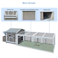 thumbnail image 4 of Aukfa 118" Large Chicken Coop Wood Chicken Run Cage w/ Nest Box and Pull-on Tray for Outdoor, Backyard, Gray, 4 of 9