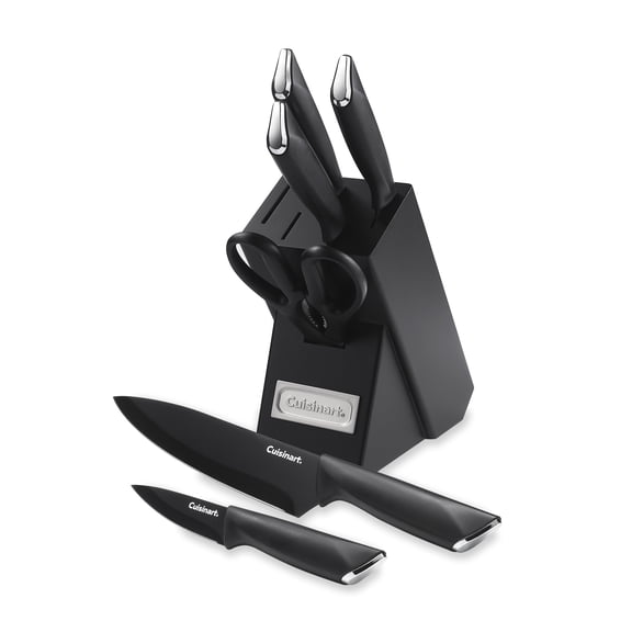 Cuisinart Advantage Ceramic Coated Stainless Steel 7 Pieces Cutlery Block Set - Black