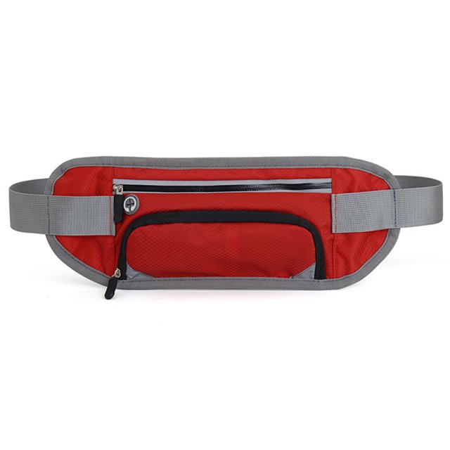 Guardurnaity Riñonera con cremallera para acampar, senderismo, correr, trotar, cinturón, teléfono, linterna, botella de agua, riñonera ajustable riñoneras Rojo Guardurnaity AP014626-02