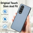 thumbnail image 4 of Compatible with Samsung Galaxy Z Fold 4 Case,Cute Woven Pattern Case for Women Men,Bumper,Soft Shockproof Camera Protection Phone Case TPU Anti-Bump Silicone Wireless Charging Case,Blue, 4 of 8