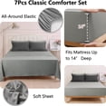 thumbnail image 6 of HIG 7 Piece Reversible Queen Comforter Set - Gray Quilted Down Alternative Bedding All Season Super Soft Microfiber Bed in a Bag Includes Sheets Pillowcases Shams, 6 of 9