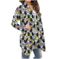 thumbnail image 6 of TFEOQRY Women's Pattern Print Cardigan Long Sleeve Open Front Long Sleeve Coat Casual Fall Winter Outerwear Black-1, 6 of 6