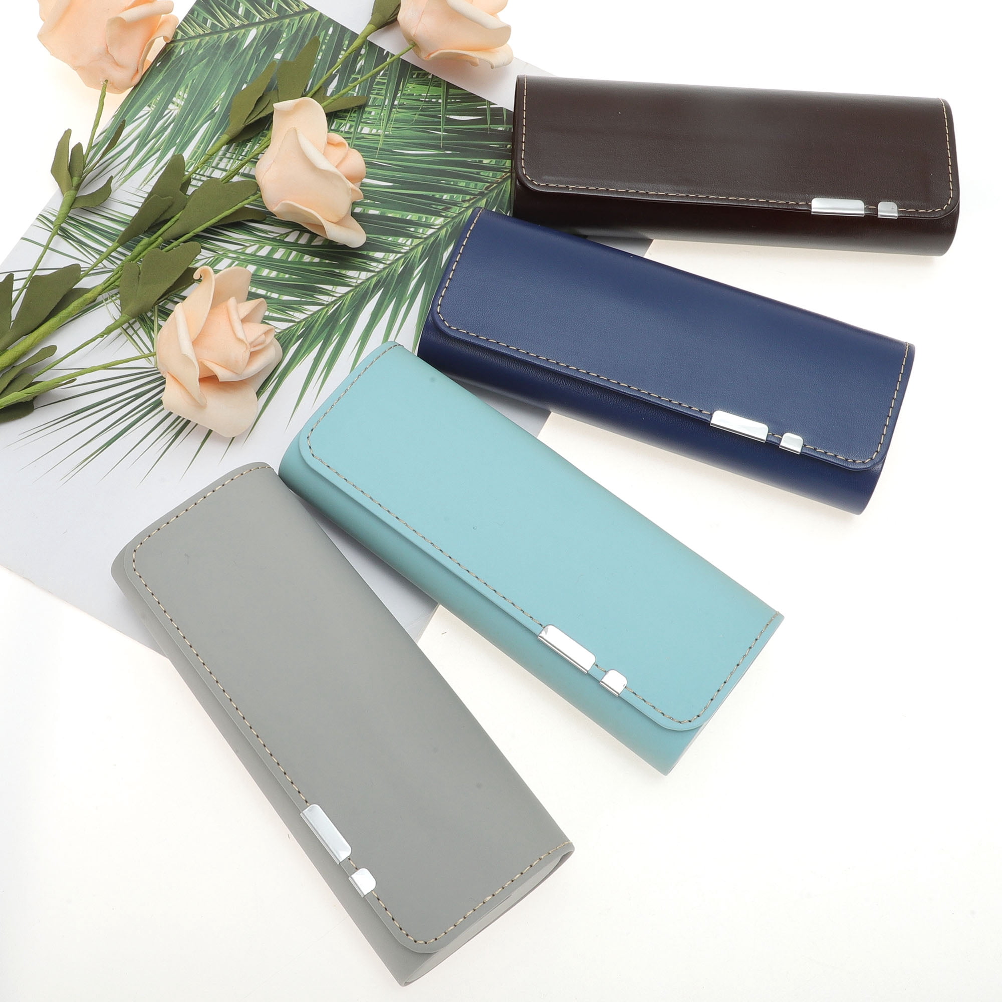Unique Bargains Portable Eyeglasses Case 6.3"x2.56"x1.38"(L*W*H) Gray