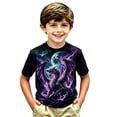 thumbnail image 3 of Hiijoy Purple Tees for Boys Halloween 3D Dragon Short Sleeves Round Neck T-Shirts, Sizes 2-13, 3 of 3