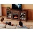 thumbnail image 4 of Fireplace TV Stand,Electric Fireplace,67-Inch Electric Fireplace TV Stand – 18" Built-In Fireplace Insert, Adjustable Flame & Heat, Remote Control, Storage Cabinets, Brown, 4 of 7