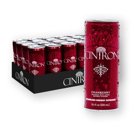 Cintron Sparkling Energy Drink Cranberry 24PK-Fashion & Function plus Socially Responsible, Great Taste, Healthy Alternative W/ Less Calories, Sugar & Caffeine BUT Delivers Long-lasting Energy