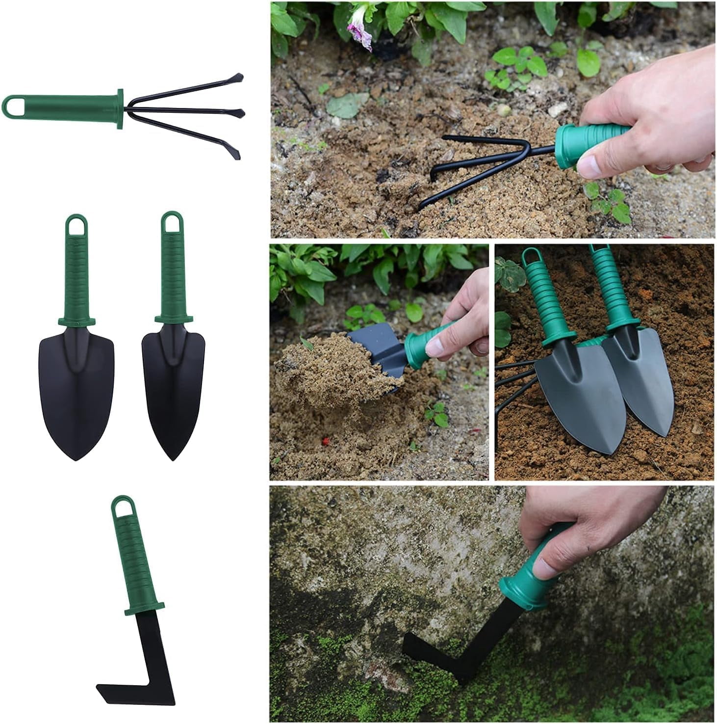 ALLJOY 10 Piece Garden Tools Set Heavy Duty Gardening Hand Tools Kit,Garden Gifts Supplies for Women Mom