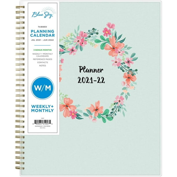 Blue Sky 2021 2022 Academic Year Weekly Monthly Planner 8 5 X 11 Frosted Flexible Cover Wirebound Laurel 131947 July 2021 June 2022 Pretty Day Planner By Visit The Blue Sky Store Walmart Com Walmart Com