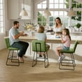 thumbnail image 5 of Solfway Counter Height Bar Stools Set of 2, 26 inch Green Velvet Fabric Bar Stools with Back, Modern Bar Chairs for Kitchen Island with Metal Legs and Footrest, 5 of 9