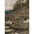 thumbnail image 2 of Abram Efimovich Arkhipov 14x18 Black Ornate Wood Framed Double Matted Museum Art Print Titled - The Boats, 2 of 5