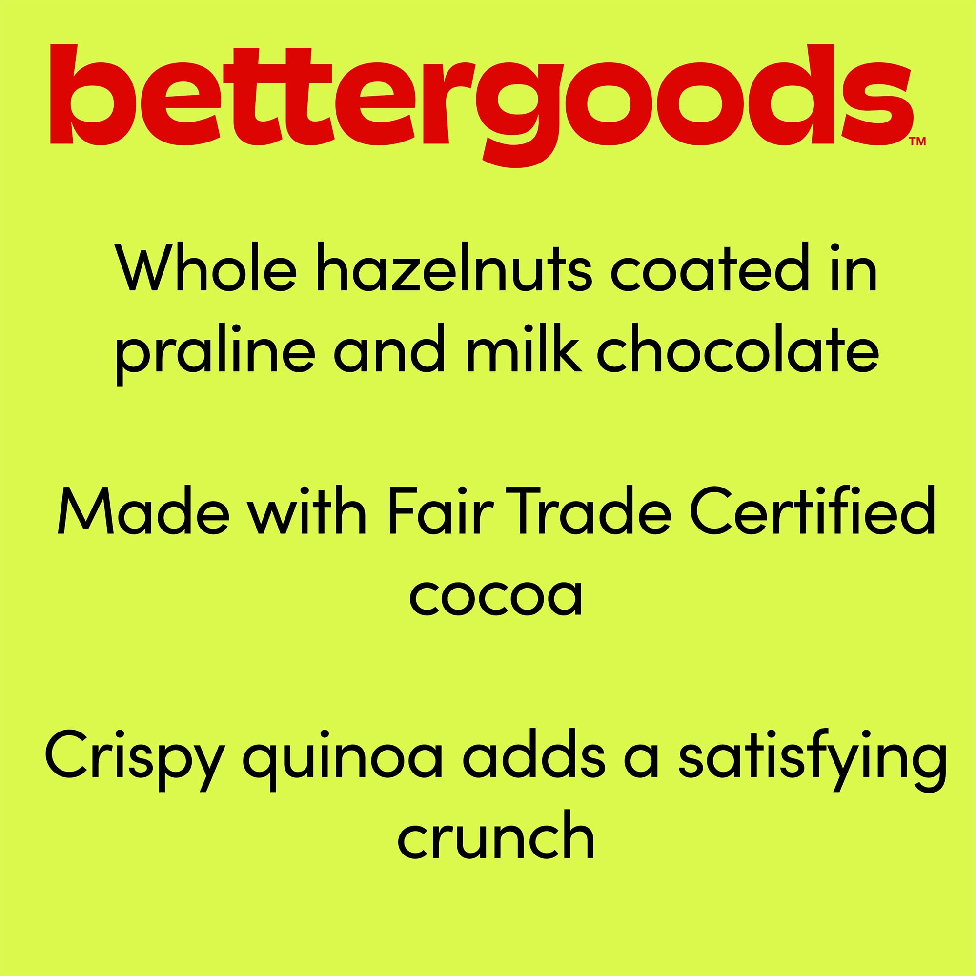 bettergoods Milk Chocolate Praline Hazelnuts and Quinoa, 11 oz